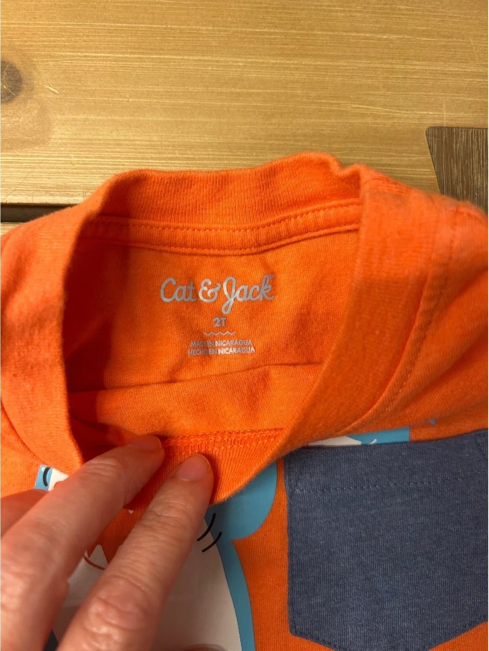 Cat & Jack Toddler Orange Shark Graphic T-Shirt Size 2T